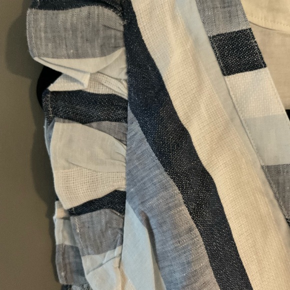 J. Crew Point Sur women’s linen blue stripe midi dress 14 - Picture 3 of 3